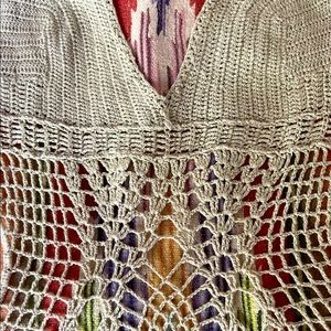 Insane crochet one-piece bathing suit. BCBG but no label. Fits 6-8 best.